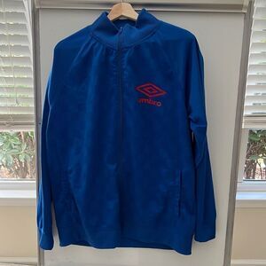 Umbero Blue Check Soccer Full Zip Jacket Size XL